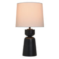 AVERO™ Wood Totem Table Lamp with White Linen Shade, 10"L x 10"W x 18"H - AVERO™