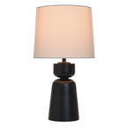 AVERO™ Wood Totem Table Lamp with White Linen Shade, 10"L x 10"W x 18"H - AVERO™
