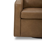 AVERO™ Steele Swivel Accent Chair, Camel Faux Leather - AVERO™