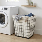 AVERO™ 75L Rectangular Steel Wire Laundry Hamper with Removable Liner, Natural, Adult - AVERO™