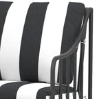 AVERO™ Aubrey 3-Piece Outdoor Steel Stationary Chat Set, Stripe Cushion - AVERO™