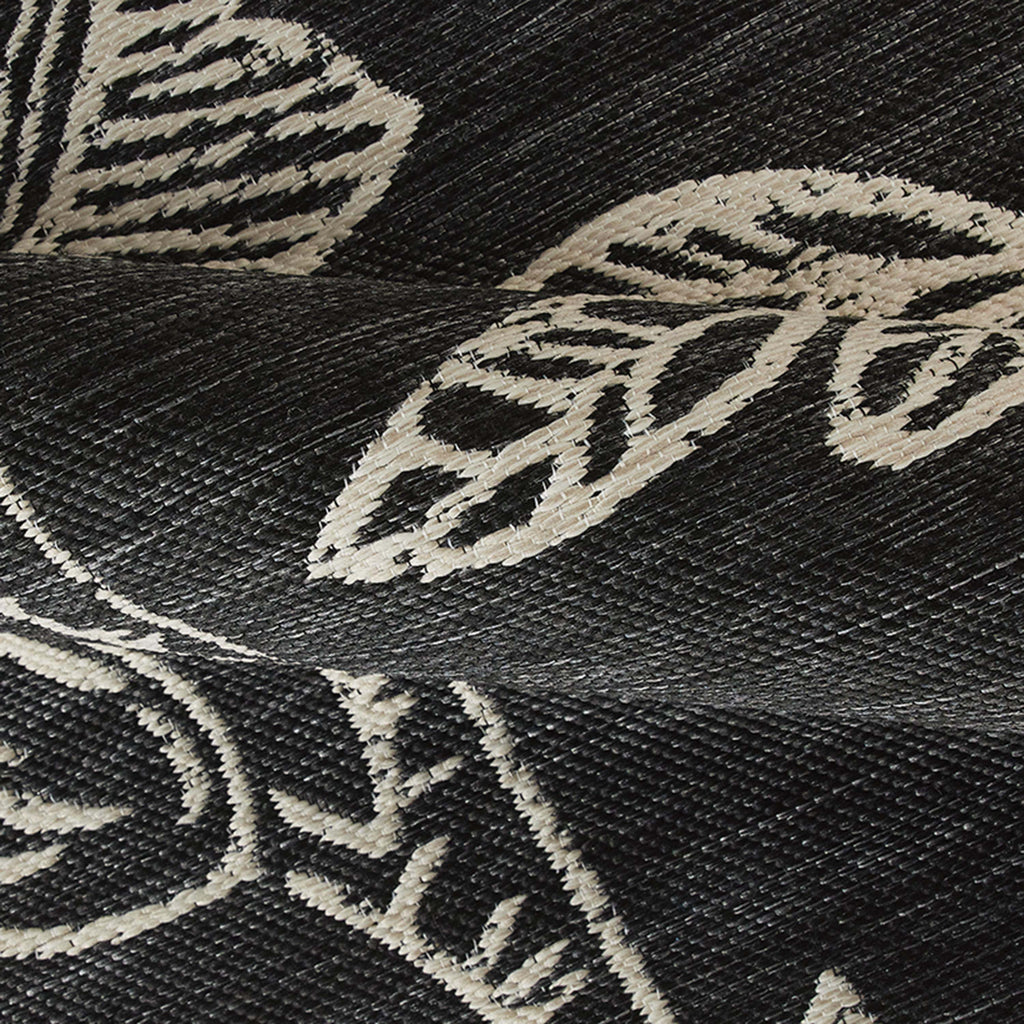 AVERO™ 7' x 10' Black & White Floral Outdoor Rug - AVERO™