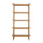 AVERO™ Springwood 5 Shelf Bookcase with Solid Wood Frame, Light Honey Finish - AVERO™