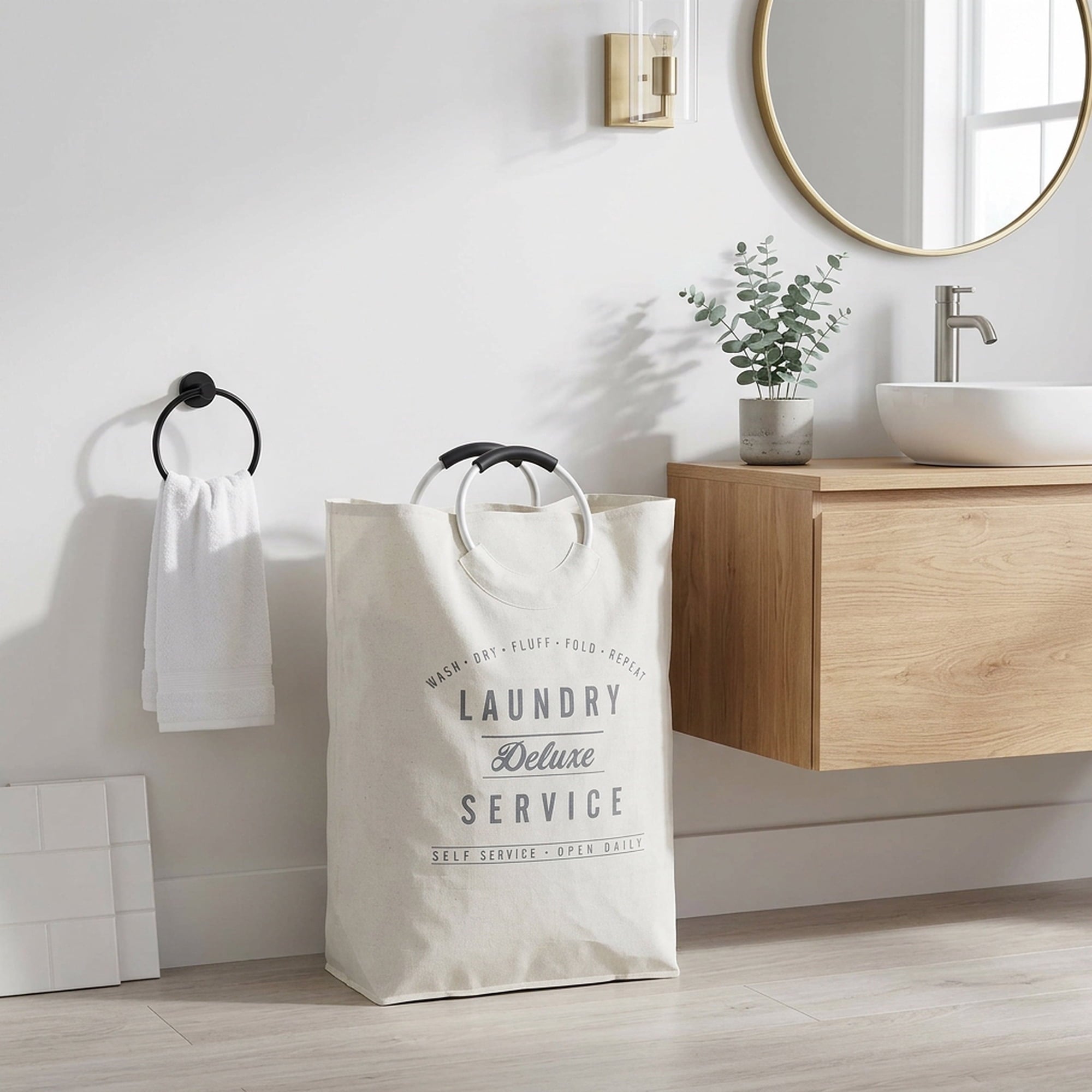 AVERO™ (2 Pack) Better Homes Gardens Deluxe Laundry Service Canvas Tote with Aluminum Handles - AVERO™