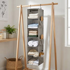 AVERO™ (4 pack) Gray Hanging Closet Organizer With 6 Shelves & Side Pockets - AVERO™