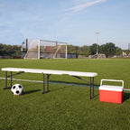 AVERO™ 6' Centerfold Bench, Steel Frame, Indoor Outdoor, Includes Carry Handle, White - AVERO™