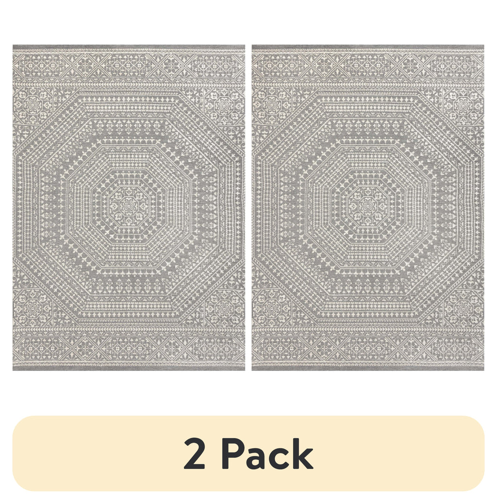 AVERO™ (2 pack) 7 x 10 Gray Medallion Outdoor Rug - AVERO™