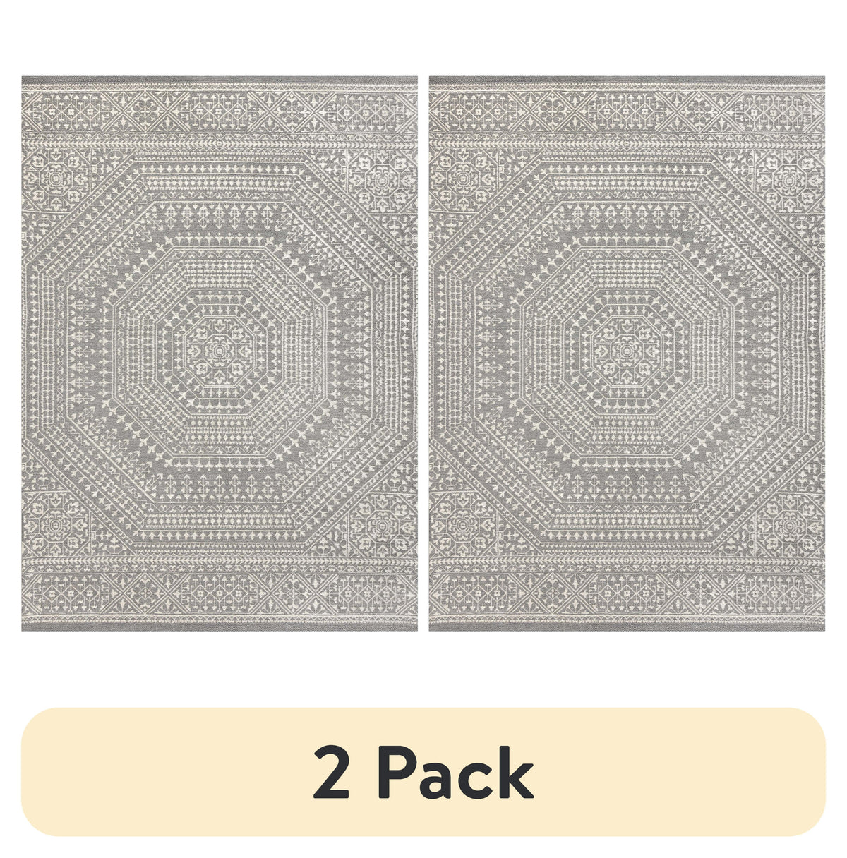 AVERO™ (2 pack) 7 x 10 Gray Medallion Outdoor Rug - AVERO™