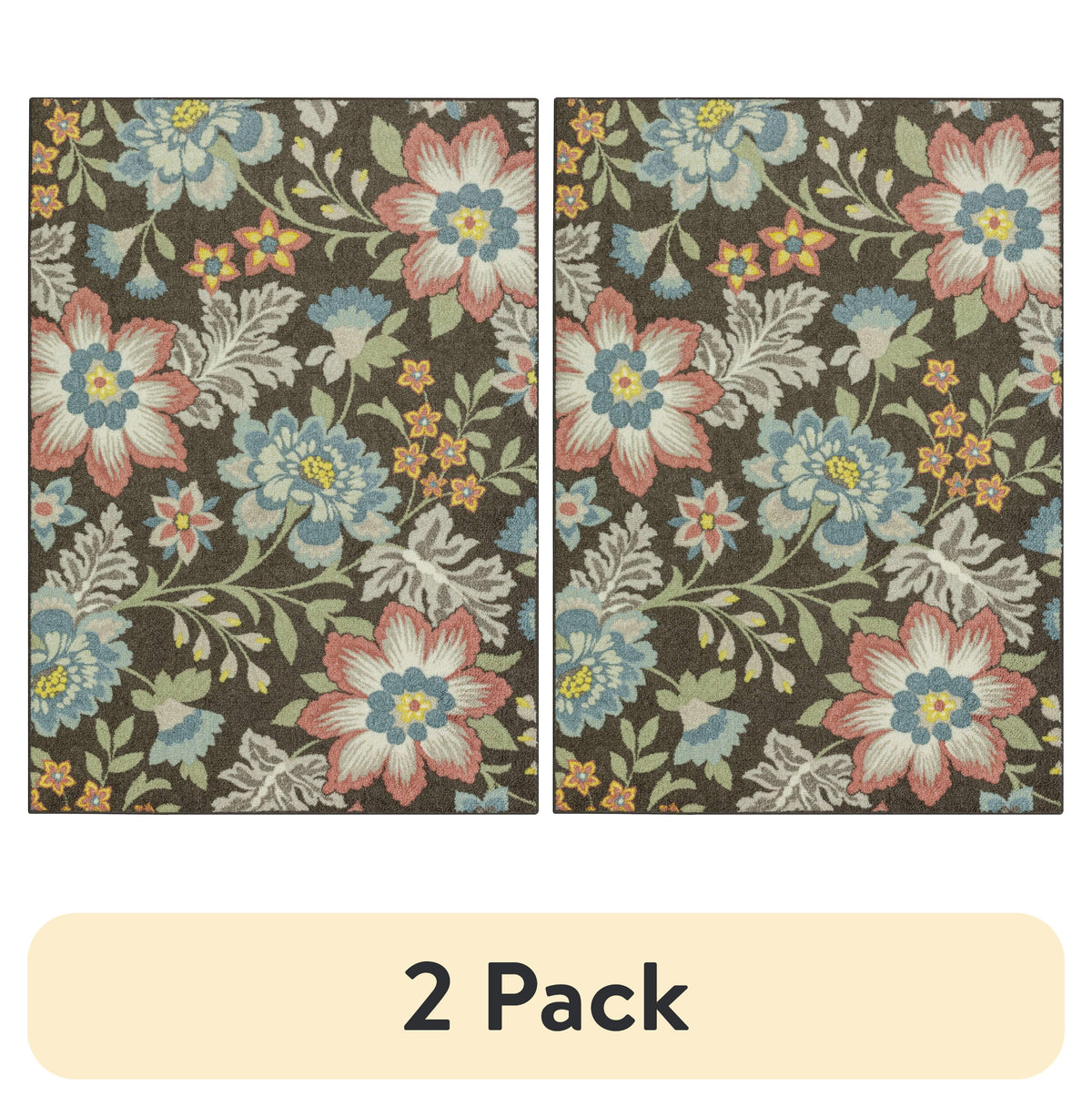AVERO™ (2 pack) Farmhouse Oversized Floral Gray Multicolor Indoor Area Rug, 5' x 7' - AVERO™