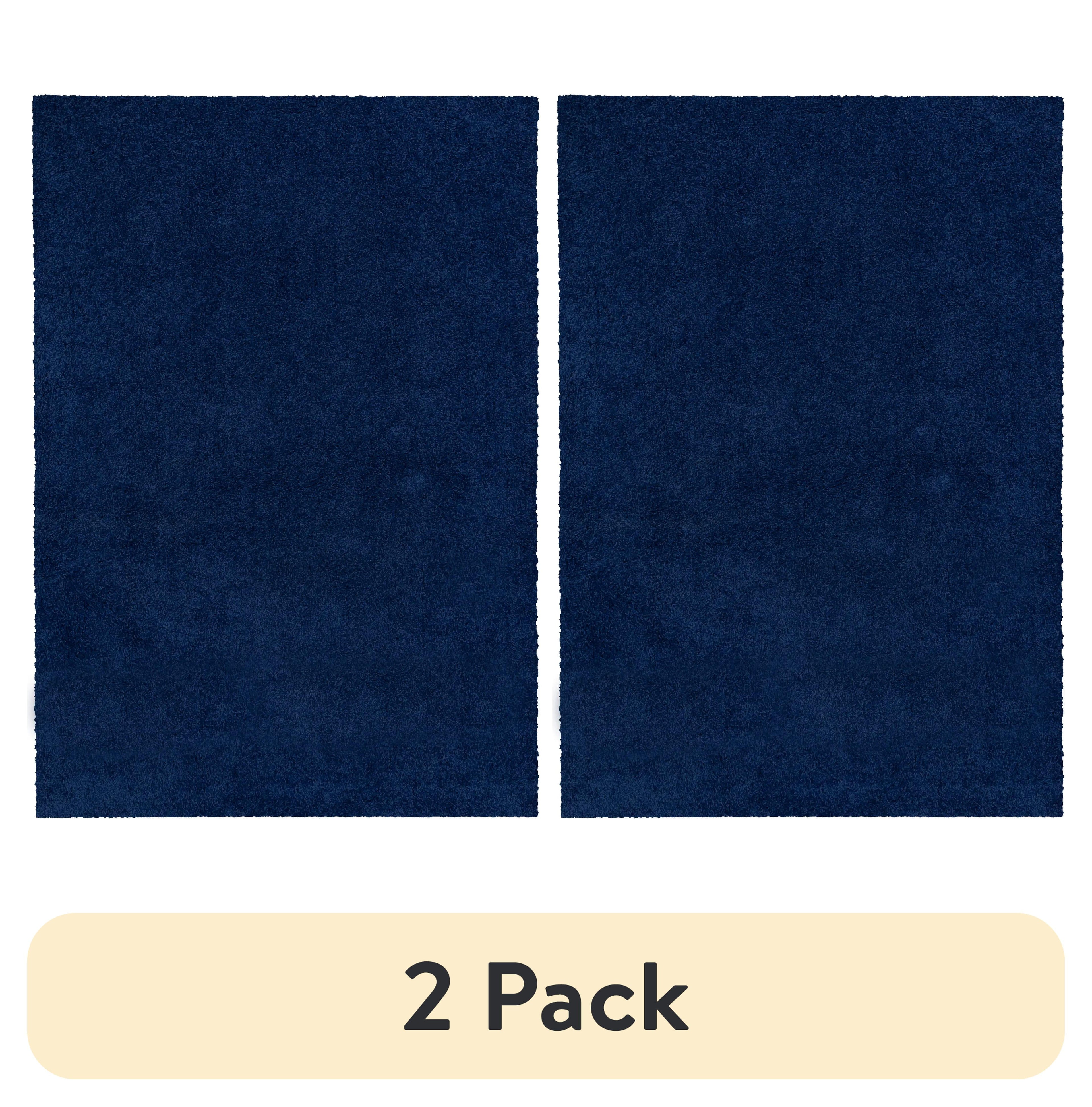 AVERO™ (2 pack) Traditional Solid Navy Youth Shag Indoor Area Rug, 5 ft x 7 ft - AVERO™