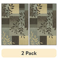 AVERO™ (2 pack) Gray Leaf Block Print Indoor Accent Rug, 2'6" x 3'10", For Home Decor - AVERO™