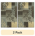 AVERO™ (2 pack) Gray Leaf Block Print Indoor Accent Rug, 2'6" x 3'10", For Home Decor - AVERO™