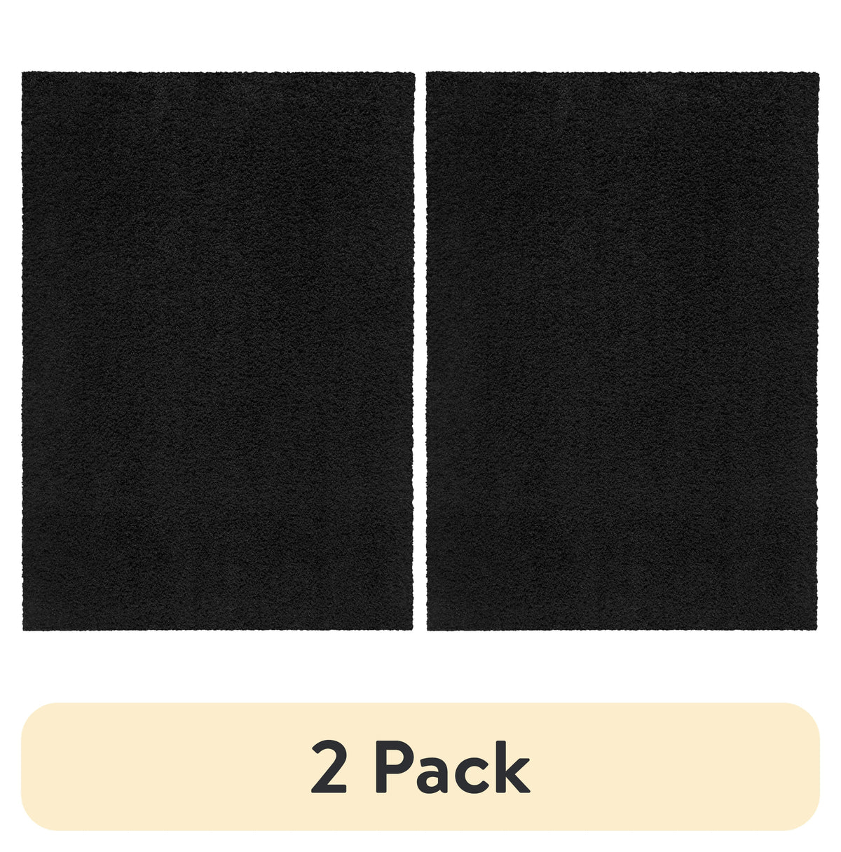 AVERO™ (2 pack) Traditional Solid Black Shag Indoor Area Rug, 3' x 4'8" - AVERO™