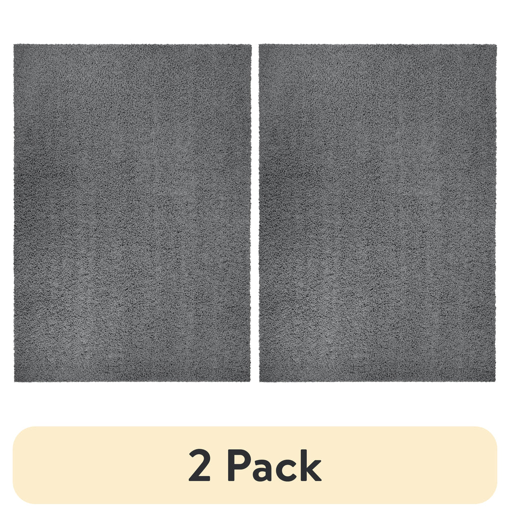 AVERO™ (2 pack) Solid Shag Indoor Area Rug, Gray, 3 ft x 4 ft 8 in - AVERO™