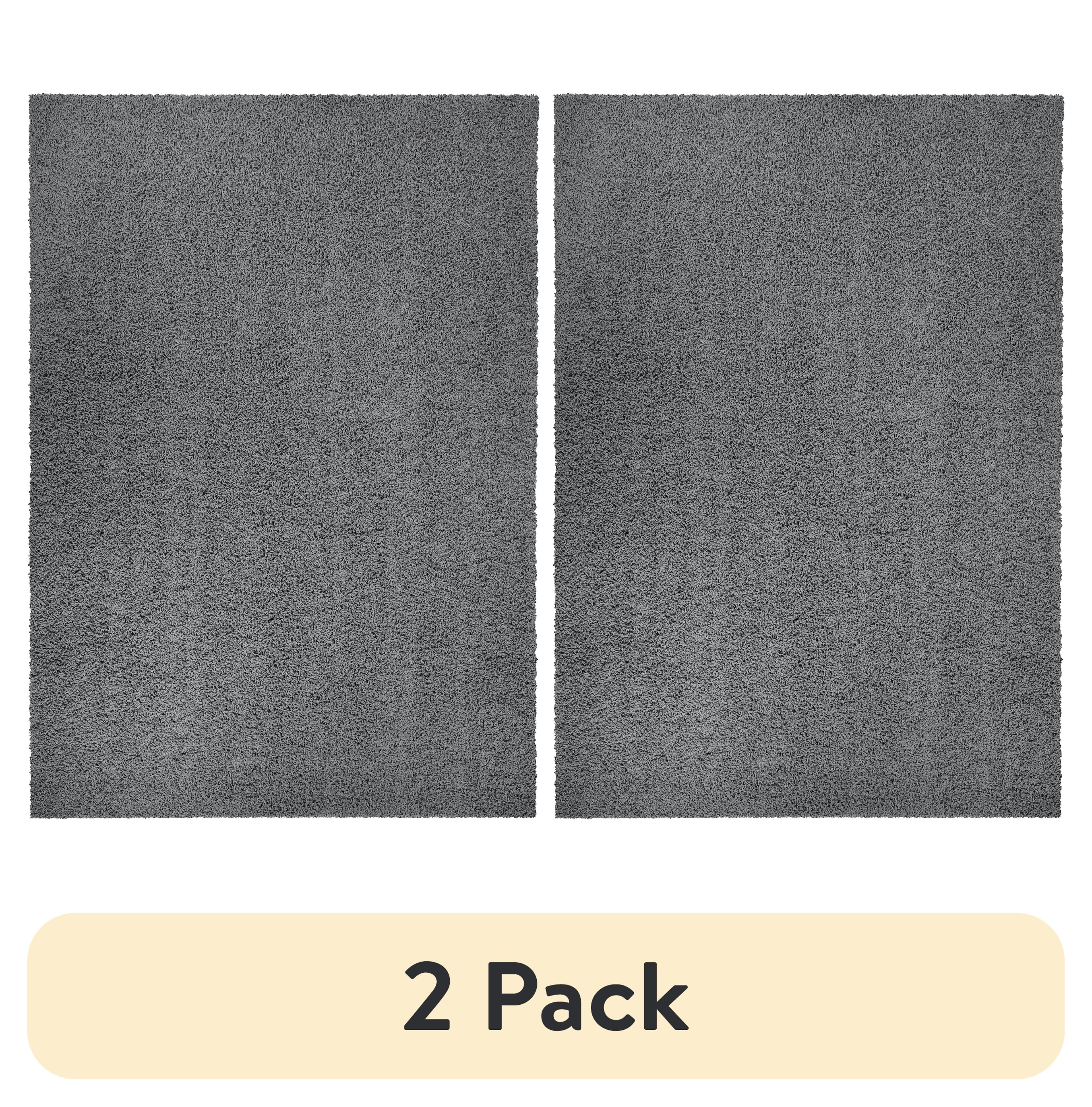AVERO™ (2 pack) Solid Shag Indoor Area Rug, Gray, 3 ft x 4 ft 8 in - AVERO™