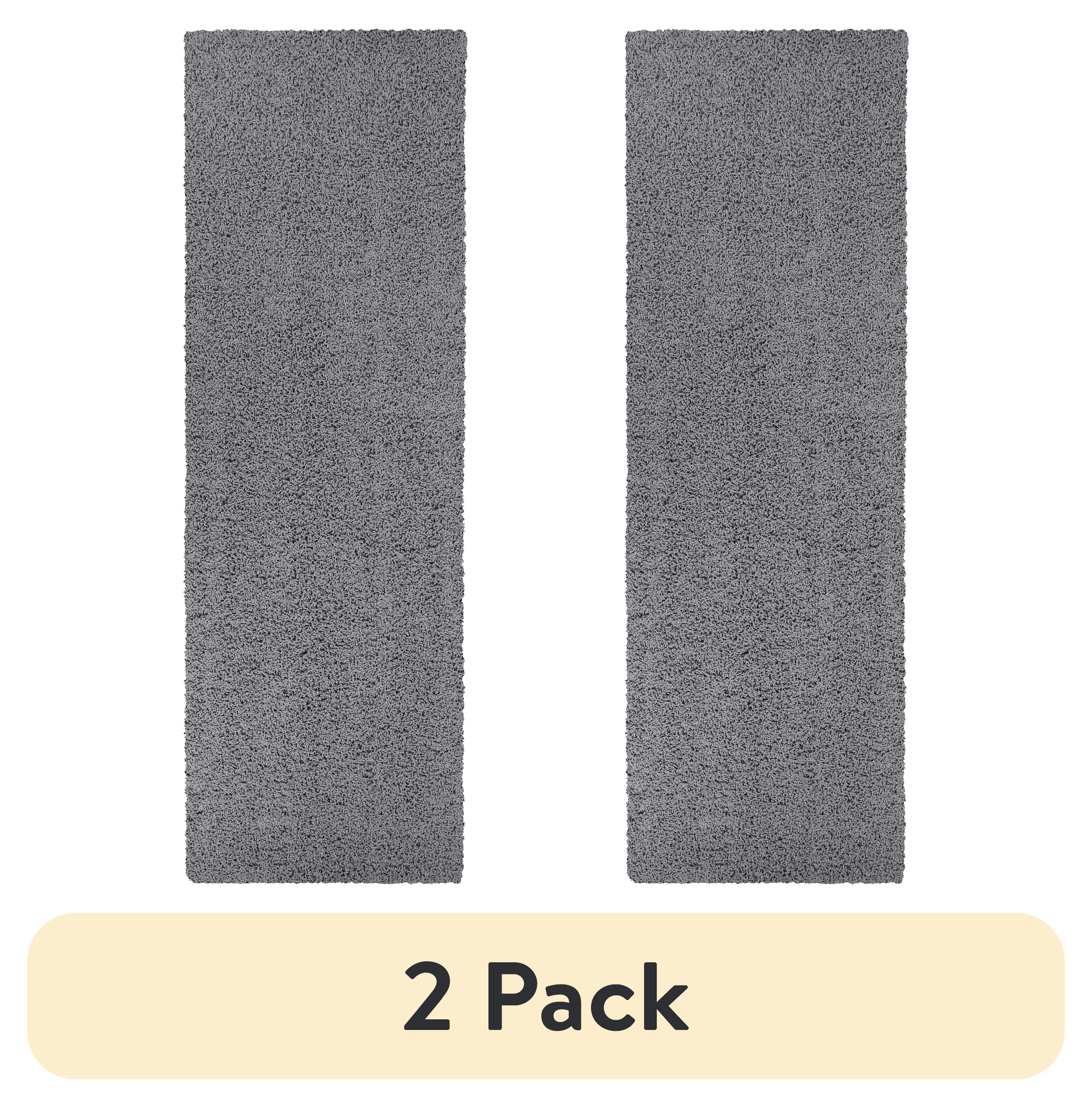 AVERO™ (2 pack) Solid Gray Shag Indoor Runner Rug, 1 ft 9 in x 5 ft - AVERO™