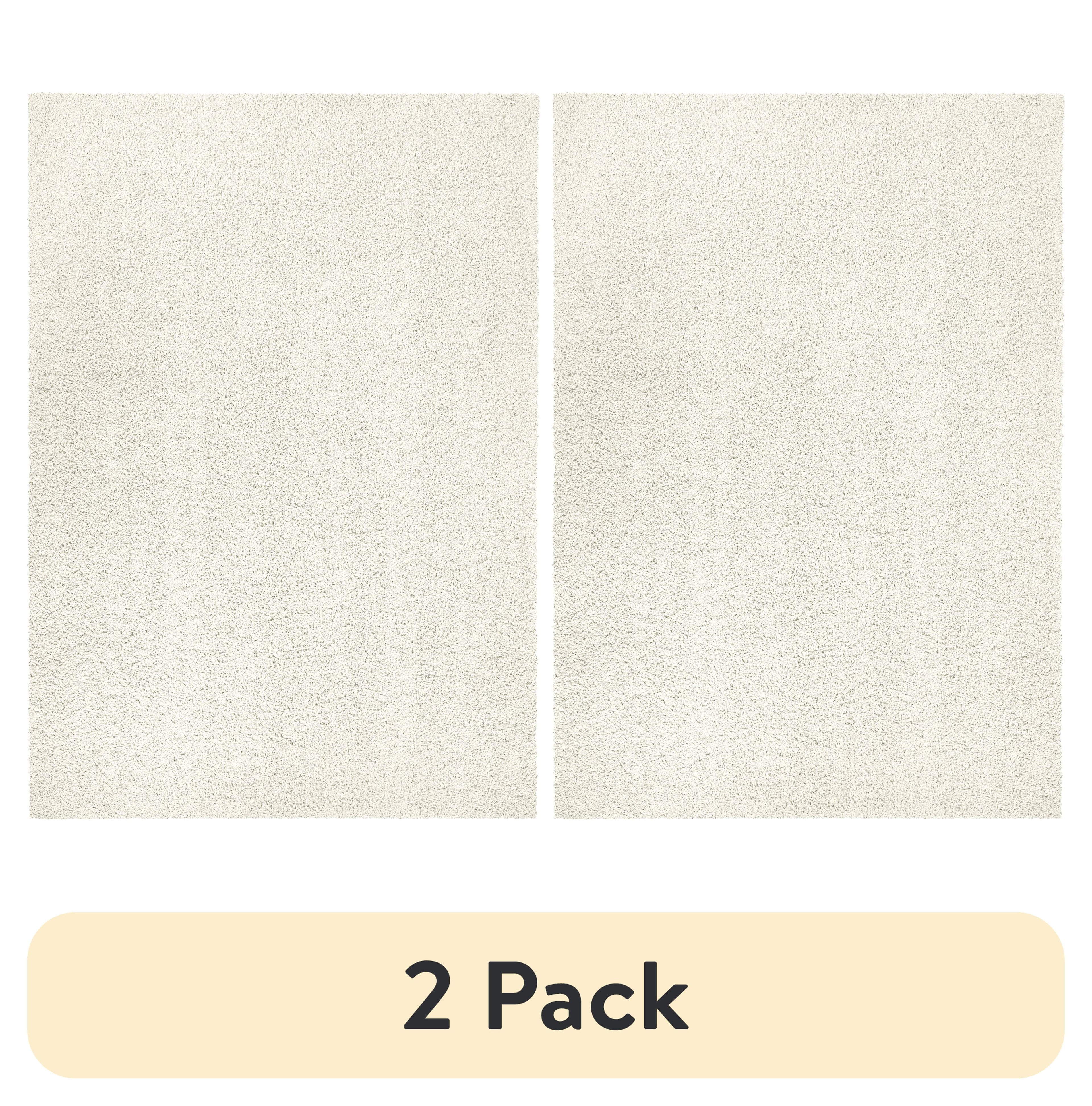 AVERO™ (2 pack) Solid Shag Indoor Area Rug, Ivory, 3 ft x 4 ft 8 in - AVERO™