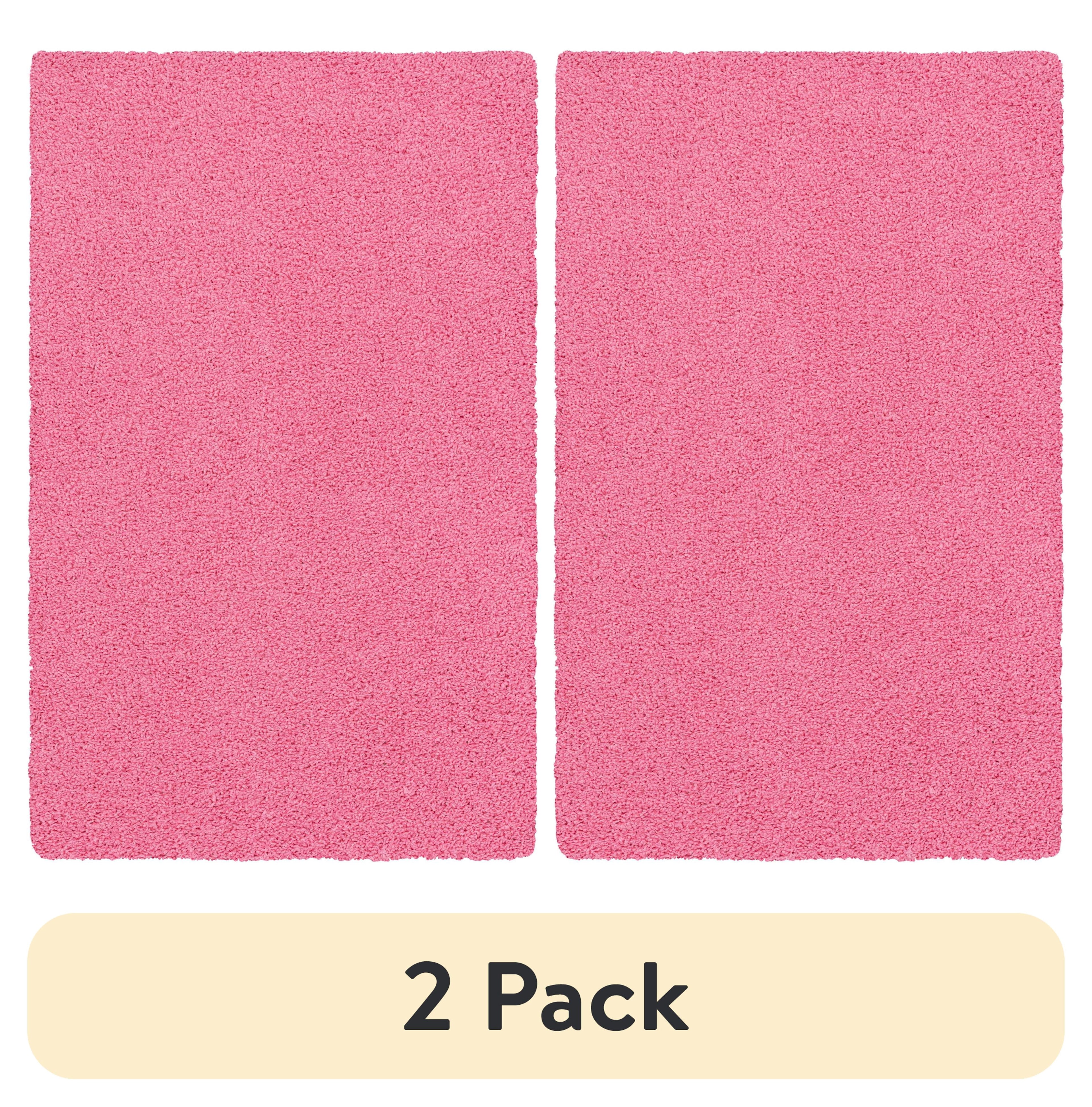 AVERO™ (2 pack) Traditional Solid Pink Youth Shag Indoor Area Rug, 3 ft x 4 ft 8 in - AVERO™