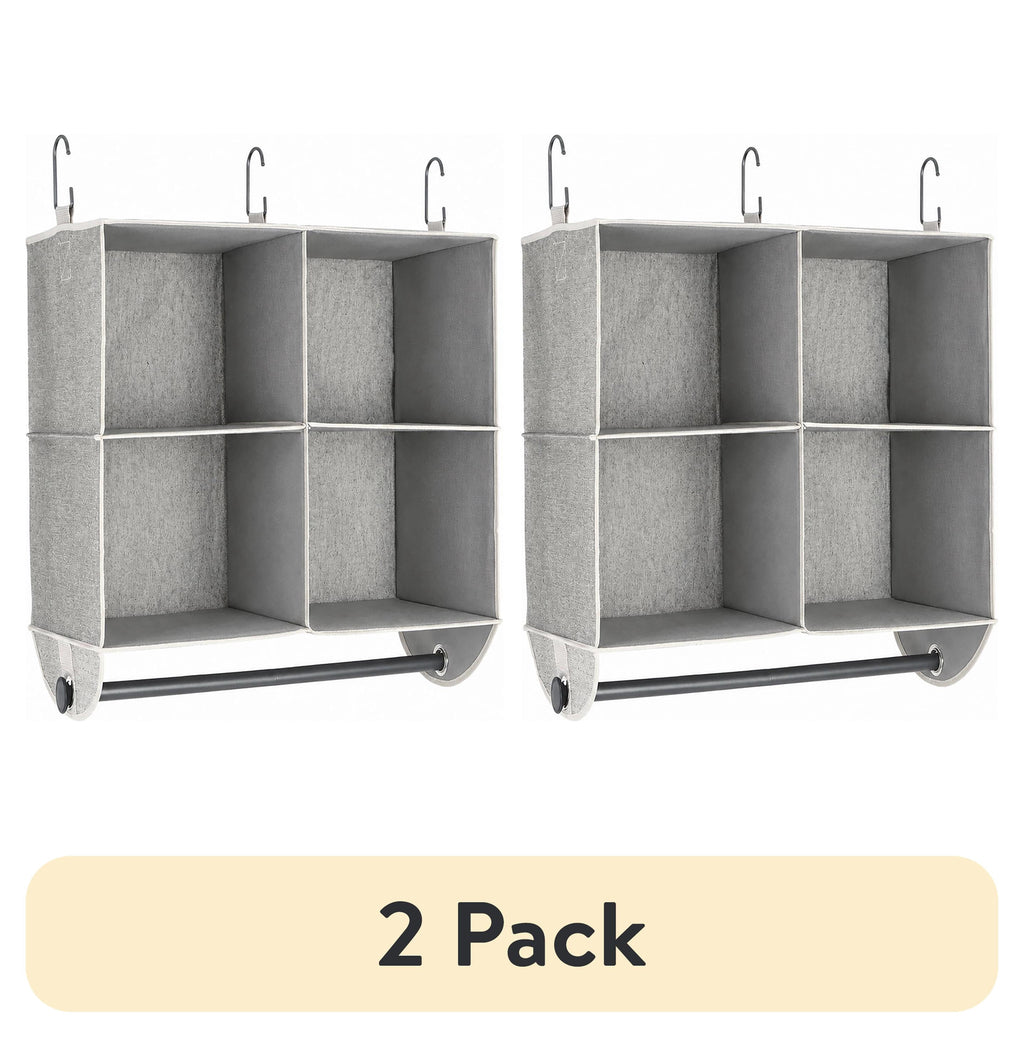AVERO™ (2 pack) 4-Shelf Gray Hanging Closet Organizer with Rack - AVERO™
