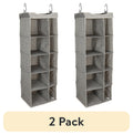 AVERO™ (2 pack) 5-Tier Hanging Closet Storage Organizer Dividers for Shoes and Clothes, 10-Compartments, Polyester & Cotton - AVERO™
