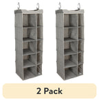 AVERO™ (2 pack) 5-Tier Hanging Closet Storage Organizer Dividers for Shoes and Clothes, 10-Compartments, Polyester & Cotton - AVERO™