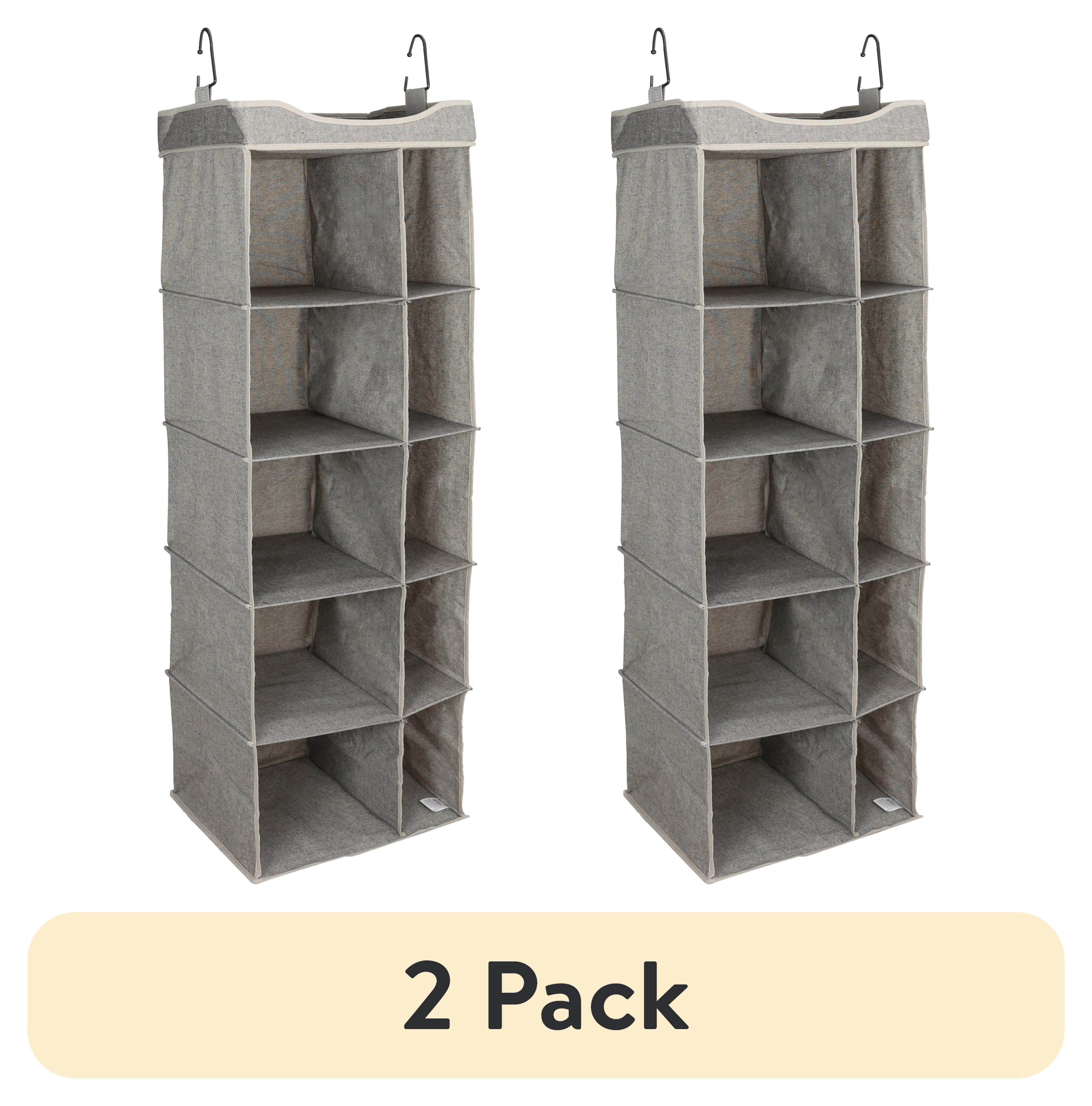 AVERO™ (2 pack) 5-Tier Hanging Closet Storage Organizer Dividers for Shoes and Clothes, 10-Compartments, Polyester & Cotton - AVERO™