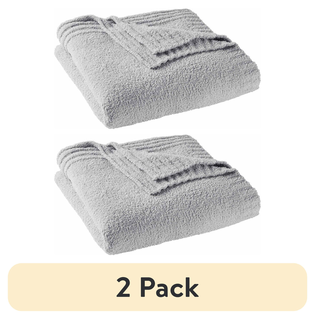 AVERO™ (2 pack) Cozy Knit Blanket, Light Grey, King - AVERO™
