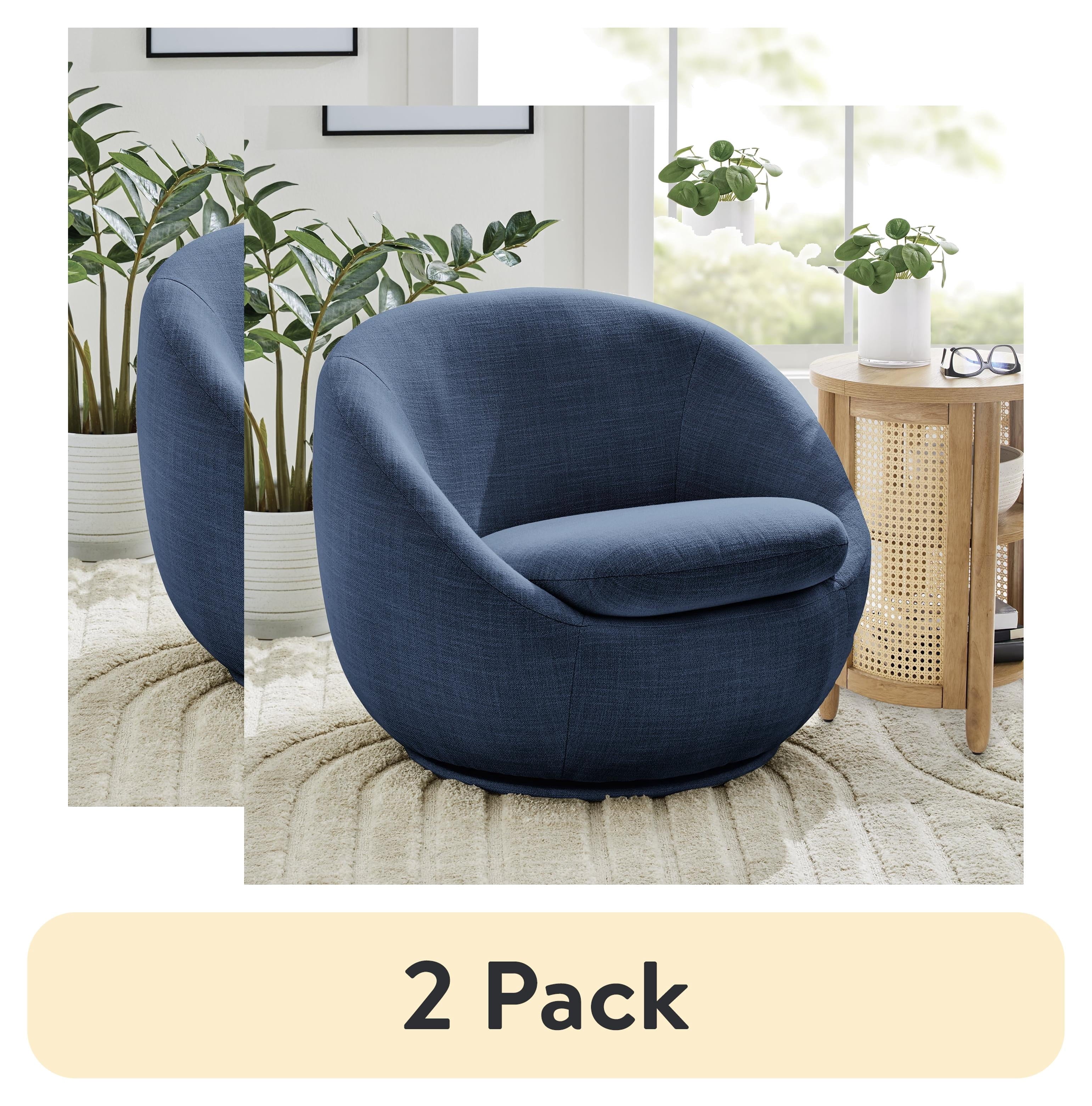 AVERO™ (2 pack) Mira Swivel Accent Chair, Indigo - AVERO™
