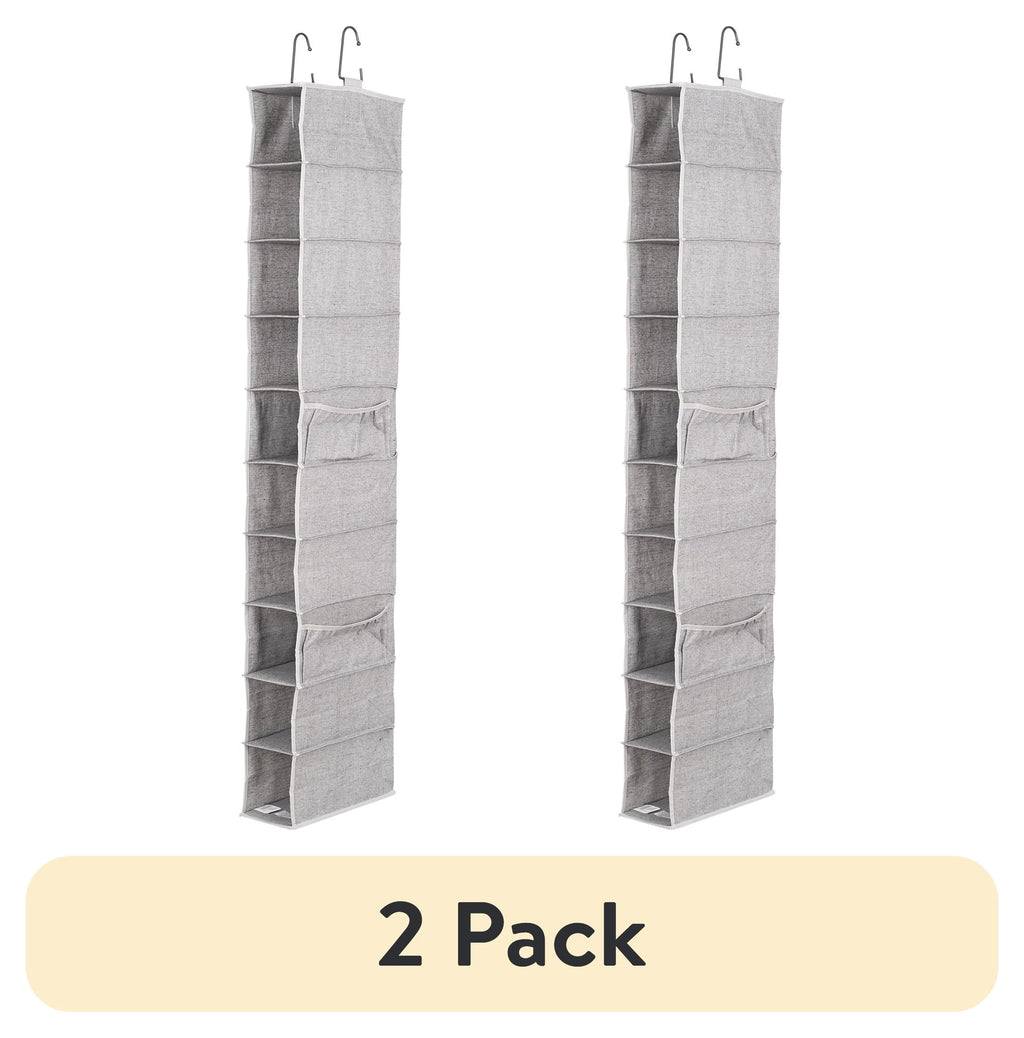 AVERO™ (2 pack) Gray 10-Shelf Hanging Closet Organizer with Side Pockets - AVERO™