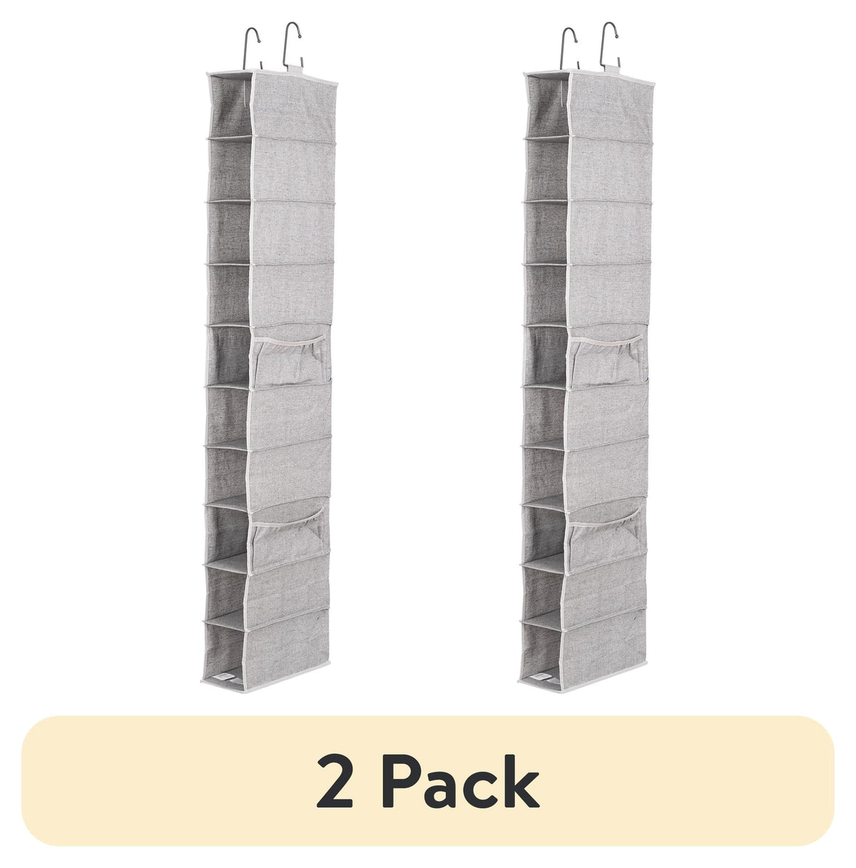 AVERO™ (2 pack) Gray 10-Shelf Hanging Closet Organizer with Side Pockets - AVERO™