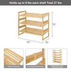 AVERO™ Bamboo 3-Tier Shoe Rack for 9 Pairs - AVERO™