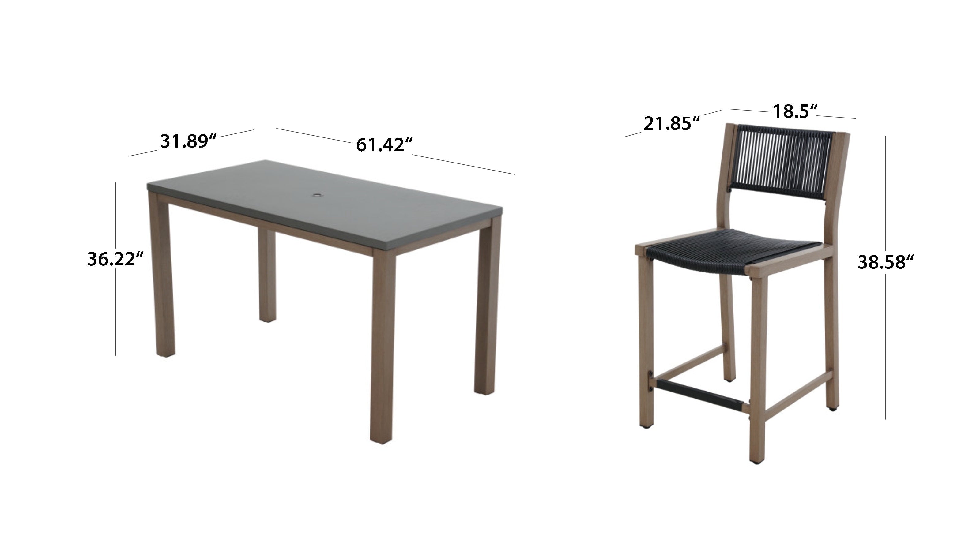 AVERO™ Tarren 5-Piece High Dining Set, Black - AVERO™