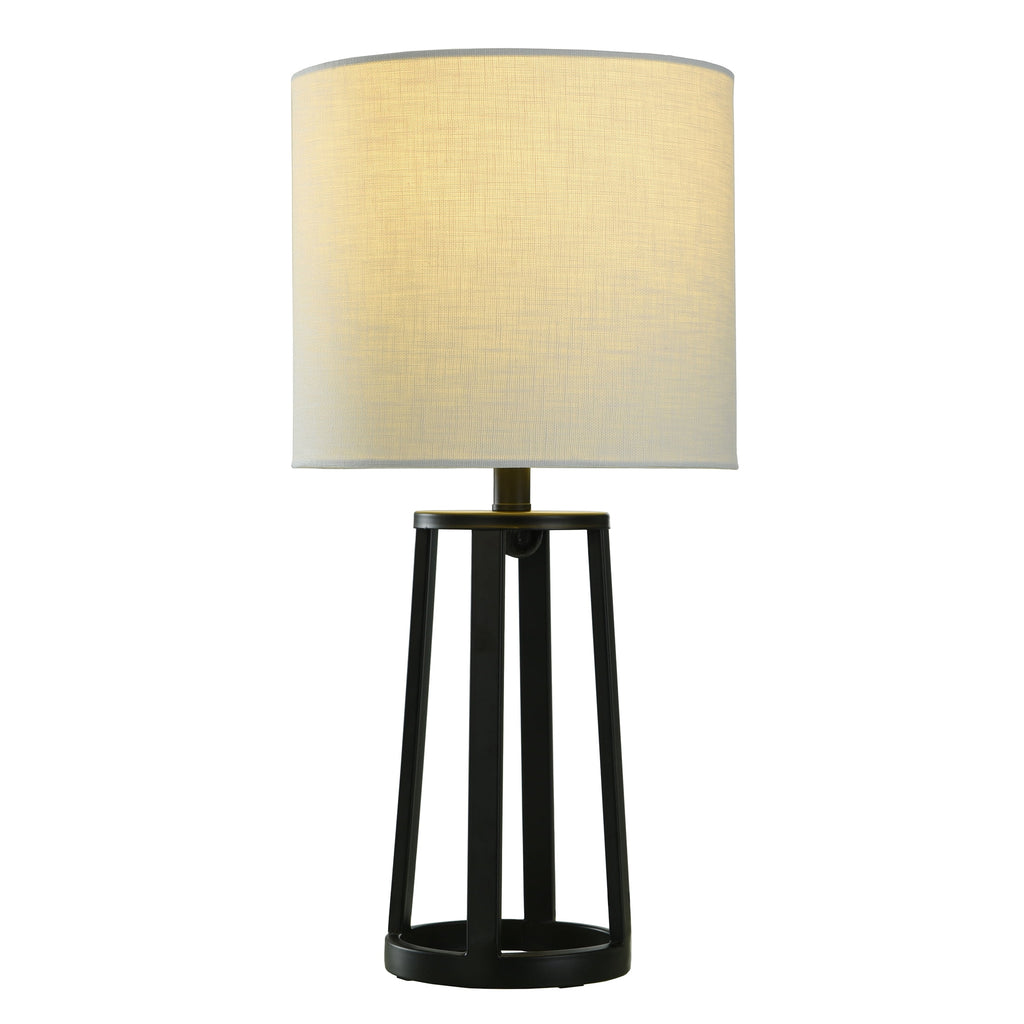 AVERO™ Modern Matte Black Table Lamp with Classic Drum Shade - AVERO™