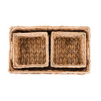AVERO™ (2 pack) 3-Piece Natural Woven Water Hyacinth Decorative Storage Basket Set, Large Basket 16.14 in x 6.69 in x 5.9 in - AVERO™
