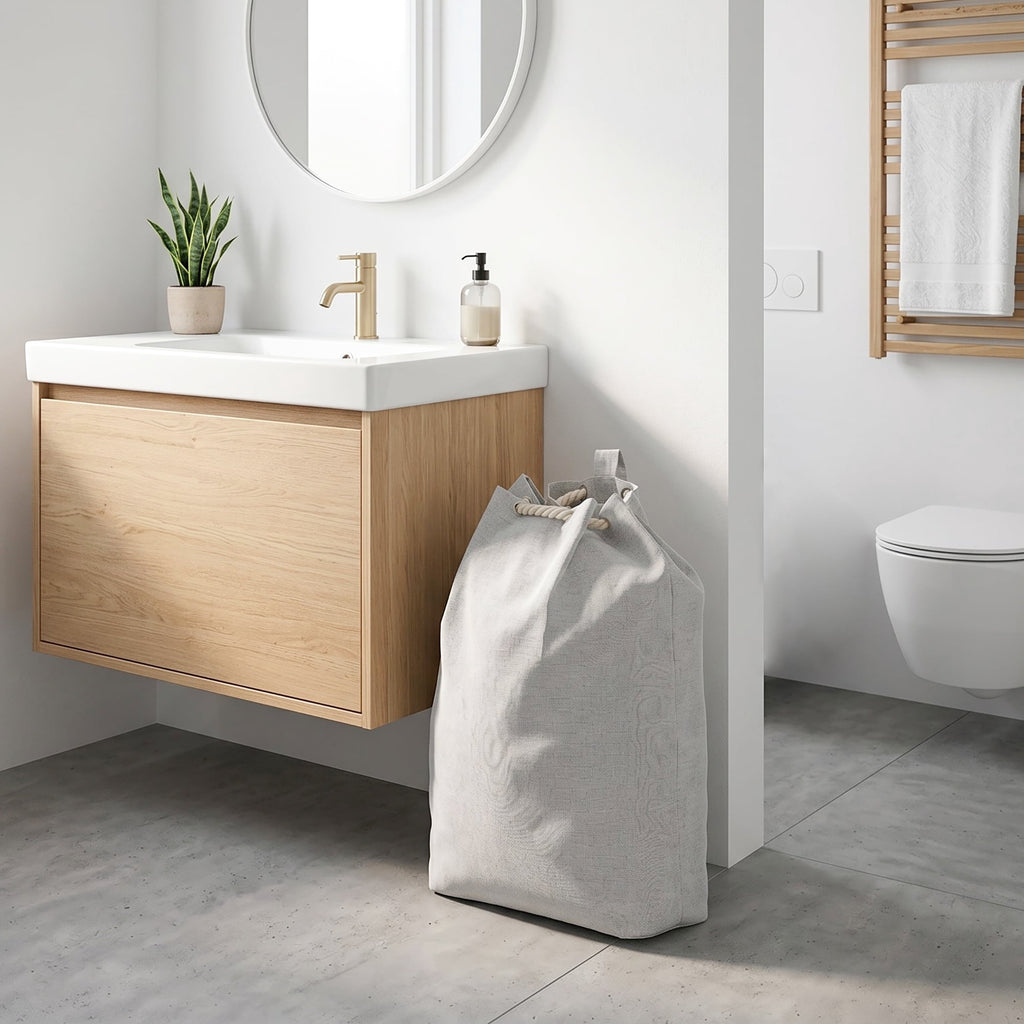 AVERO™ (2 Pack) Better Homes Gardens Polyester and Cotton Canvas Laundry Bag Gray 15 in W x 7 in D x 24.5 in H - AVERO™