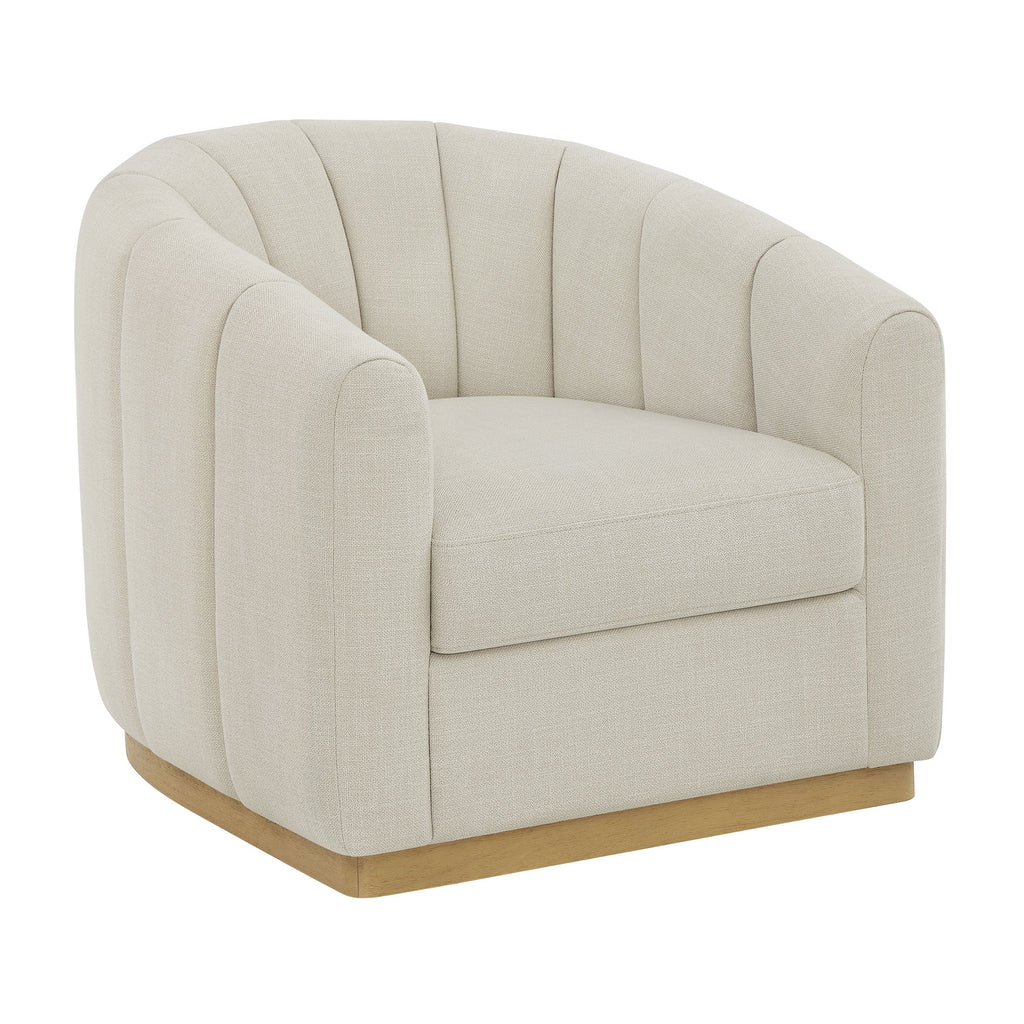 AVERO™ Lillian Accent Swivel Chair, Cream Linen - AVERO™