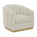 AVERO™ Lillian Accent Swivel Chair, Cream Linen - AVERO™