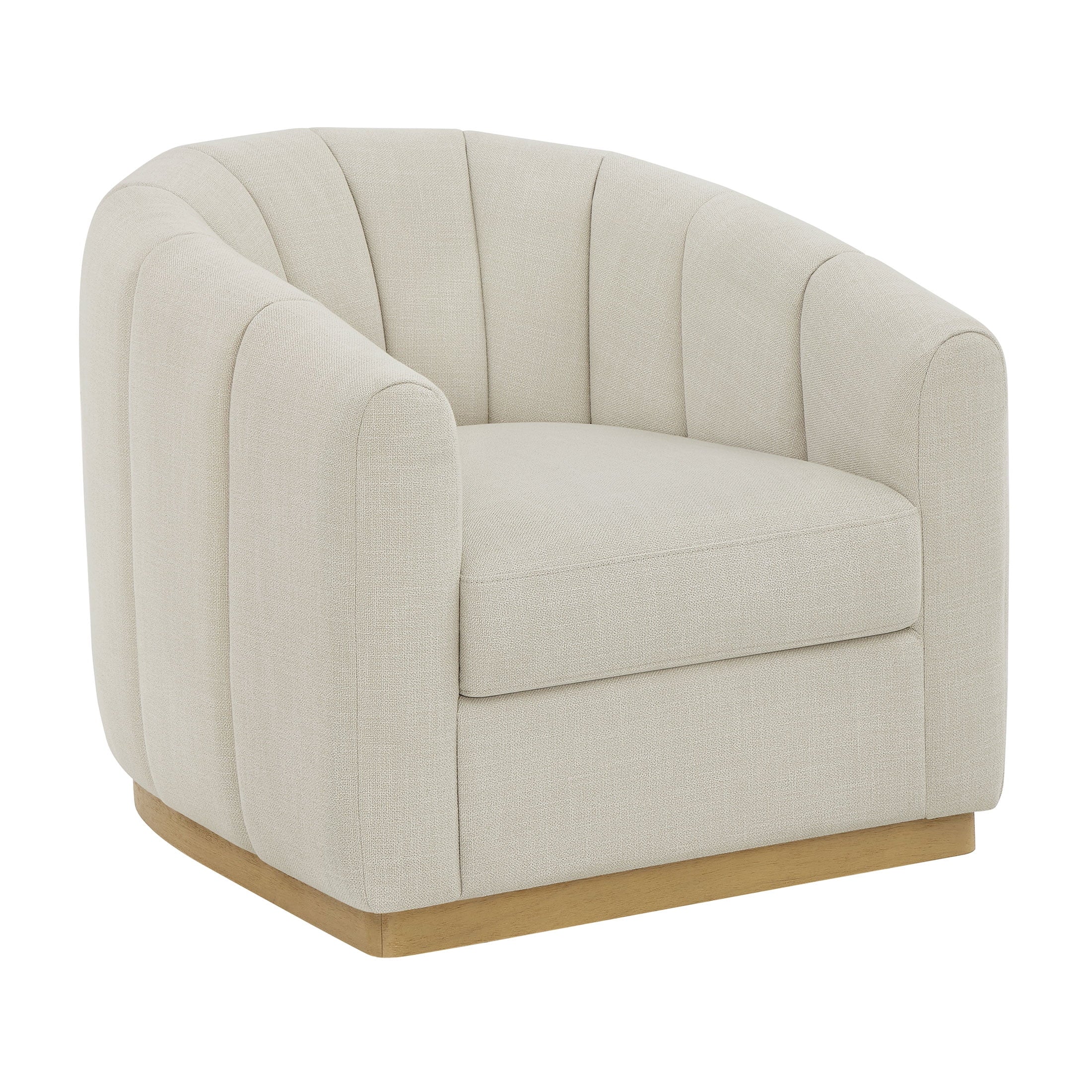AVERO™ Lillian Accent Swivel Chair, Cream Linen - AVERO™