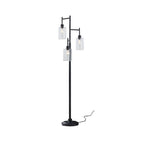 AVERO™ 63.5 in 3 Light Contemporary Black Floor Lamp Clear Glass - AVERO™