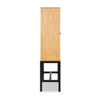 AVERO™ Ezra China Cabinet, Light Honey Finish and Black Stand - AVERO™