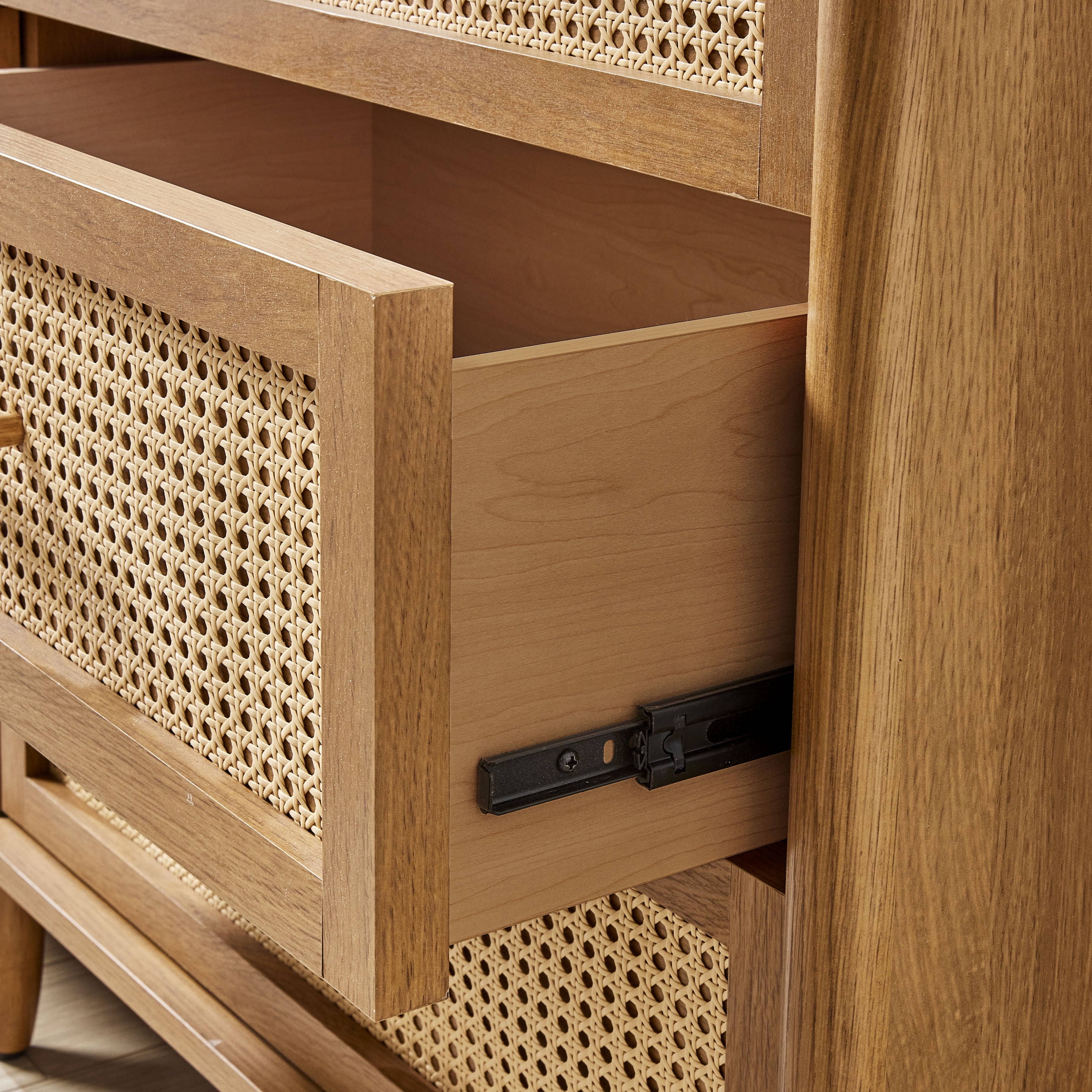 AVERO™ Springwood 4-Drawer Dresser with Caning Look, Light Honey - AVERO™