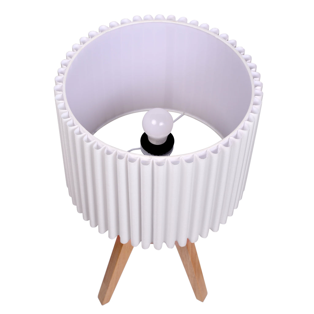 AVERO™ 24 in Tripod Table Lamp with Natural Wood Base and Pleated Shade - AVERO™