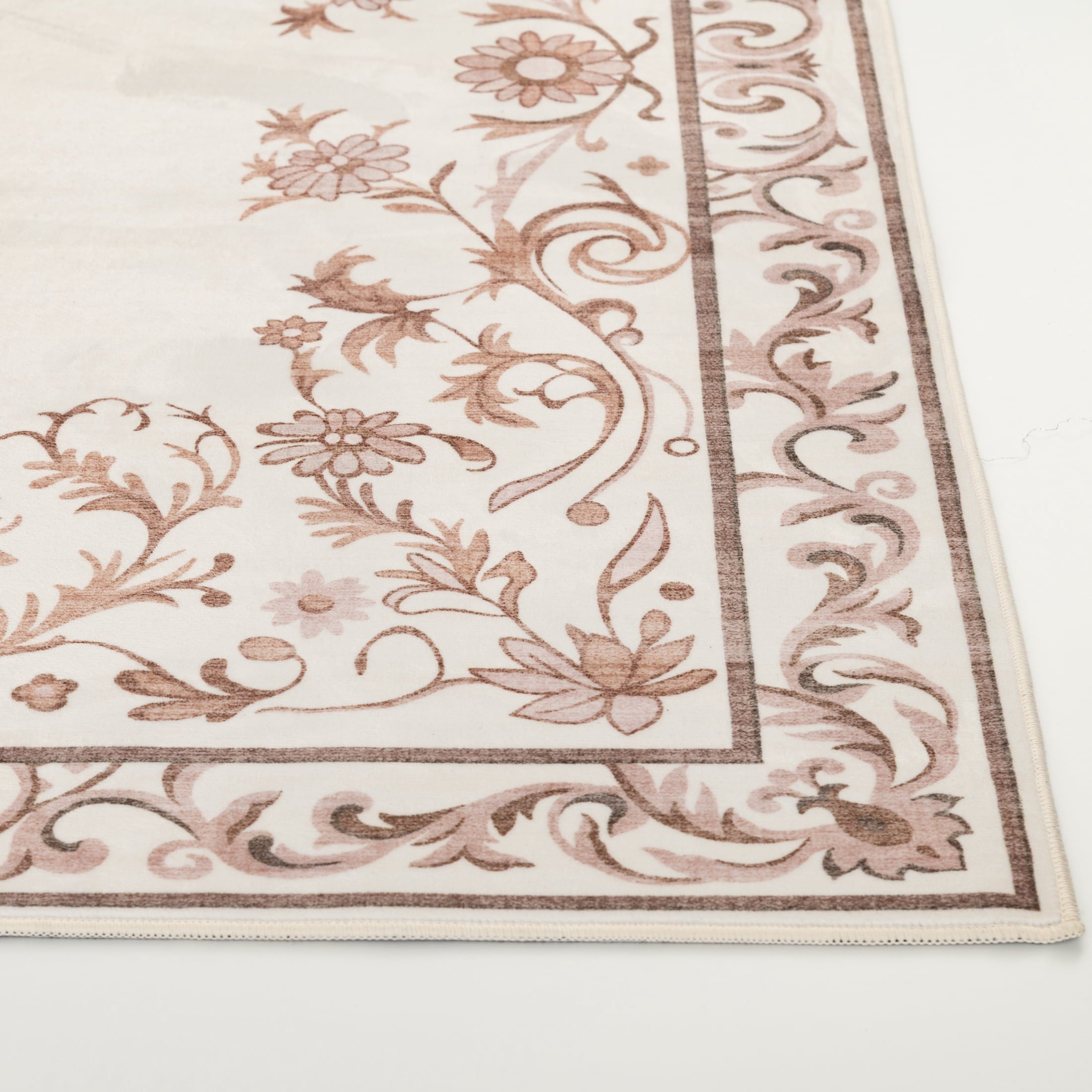 AVERO™ Tan Floral Faux Fur Indoor Area Rug, 4 ft x 5 ft 6 in - AVERO™