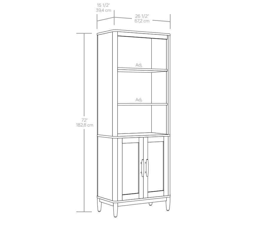 AVERO™ Springwood Bookcase with Doors, Light Honey Finish - AVERO™