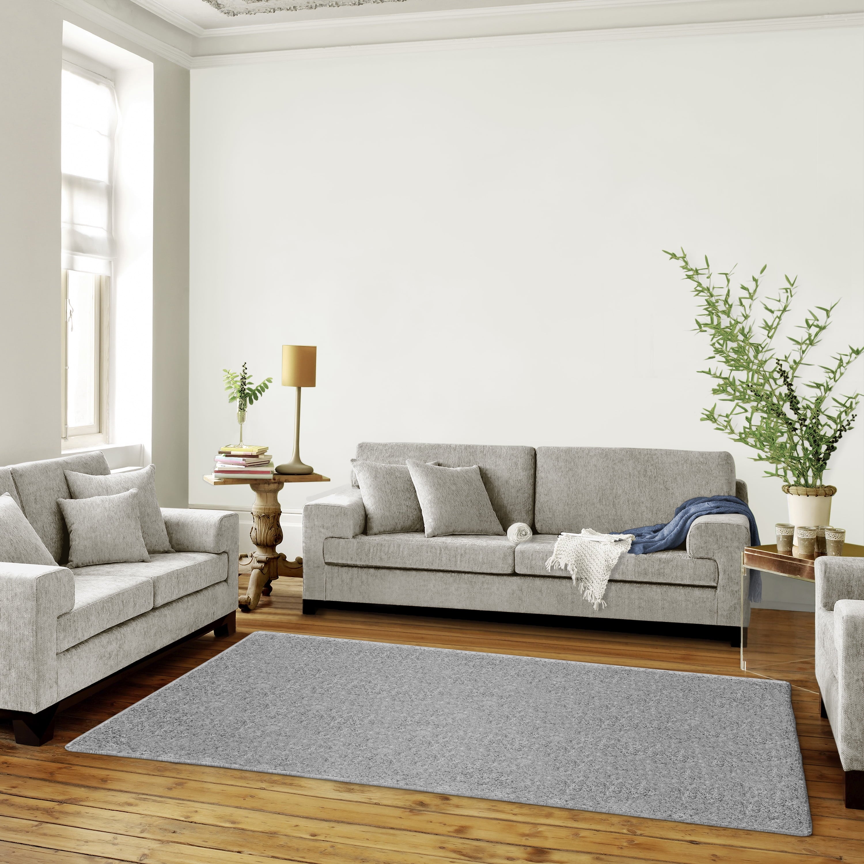 AVERO™ Gray Plush Shag Area Rug, 5' x 7' - AVERO™