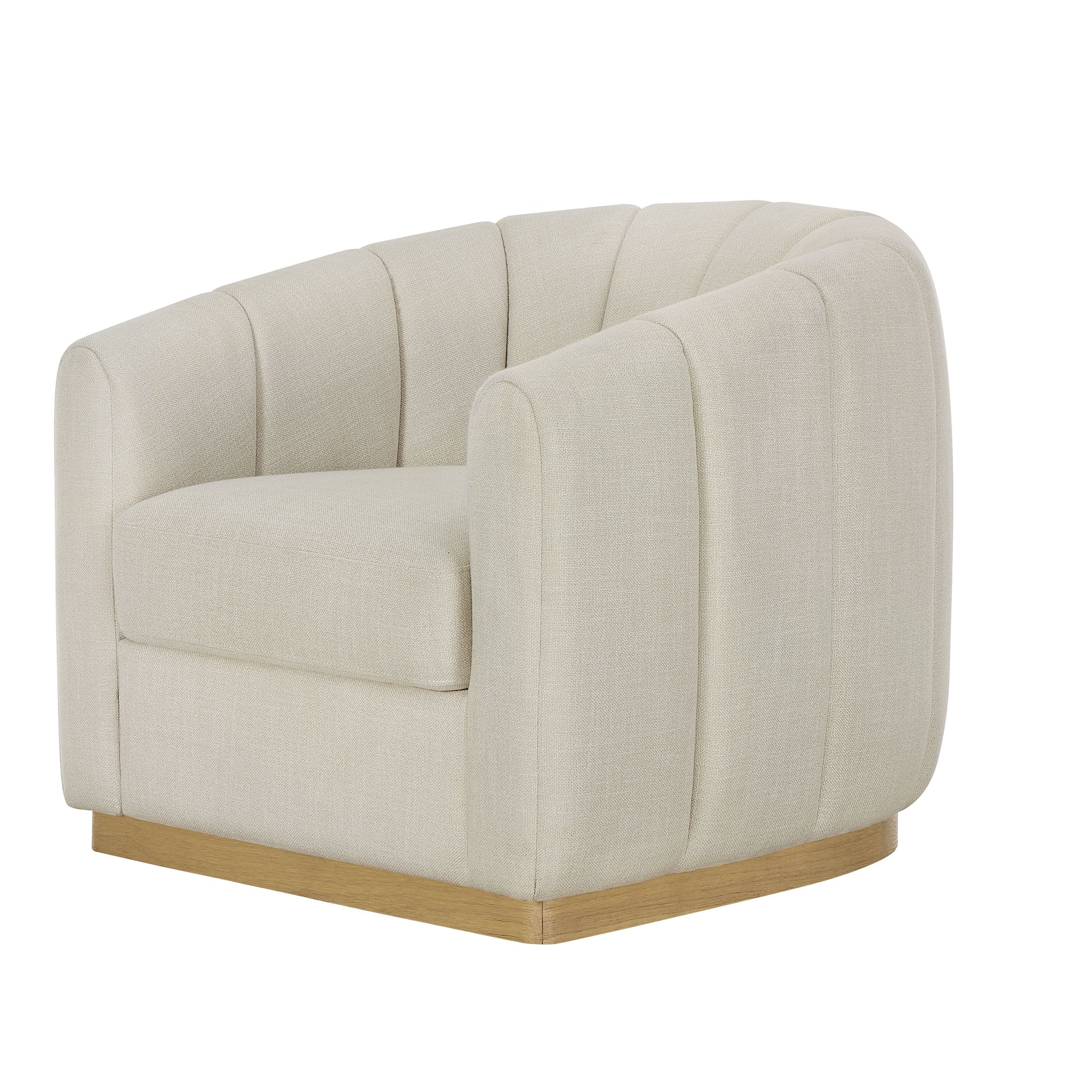 AVERO™ Lillian Accent Swivel Chair, Cream Linen - AVERO™