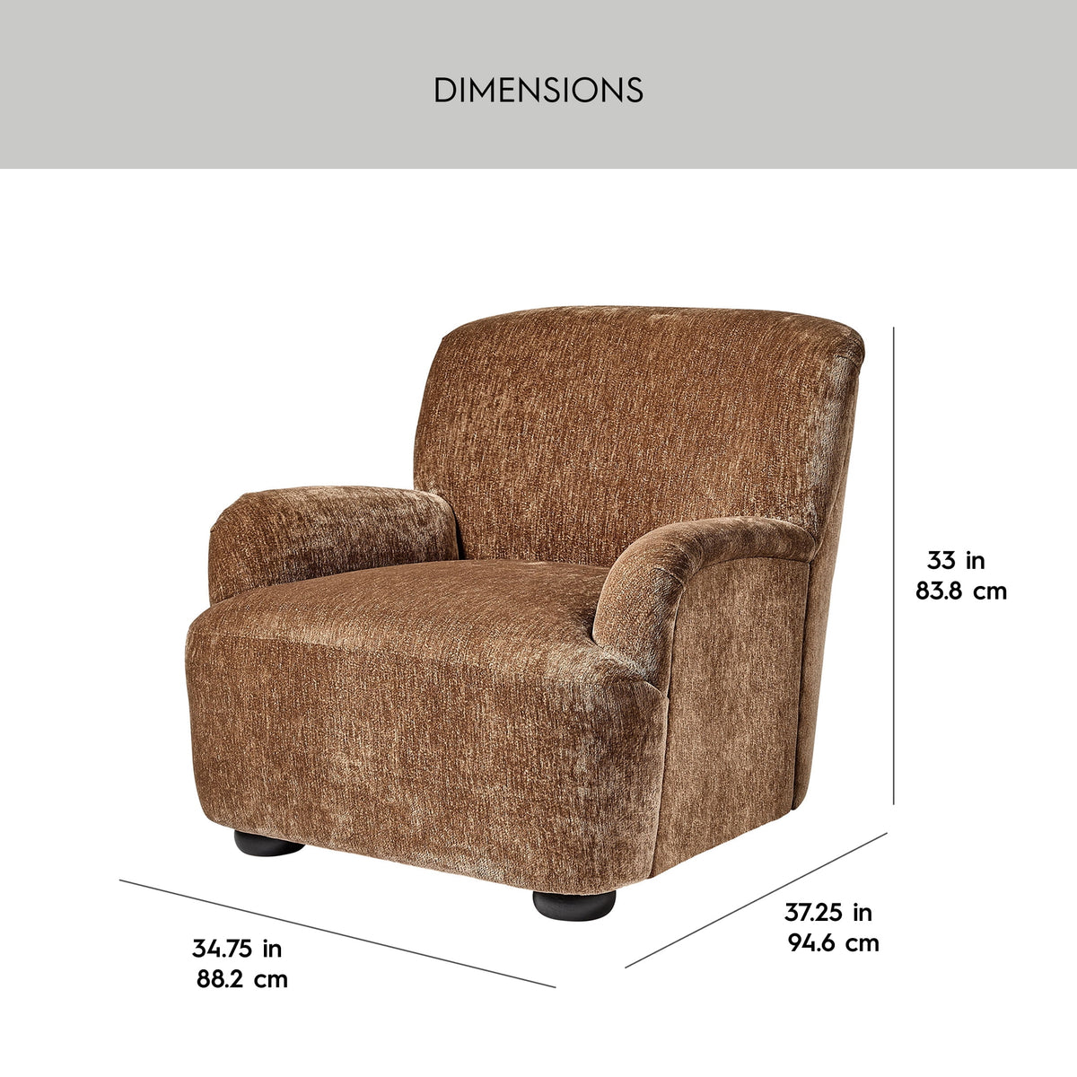 AVERO™ Waylen Accent Chair, Caramel Chenille - AVERO™