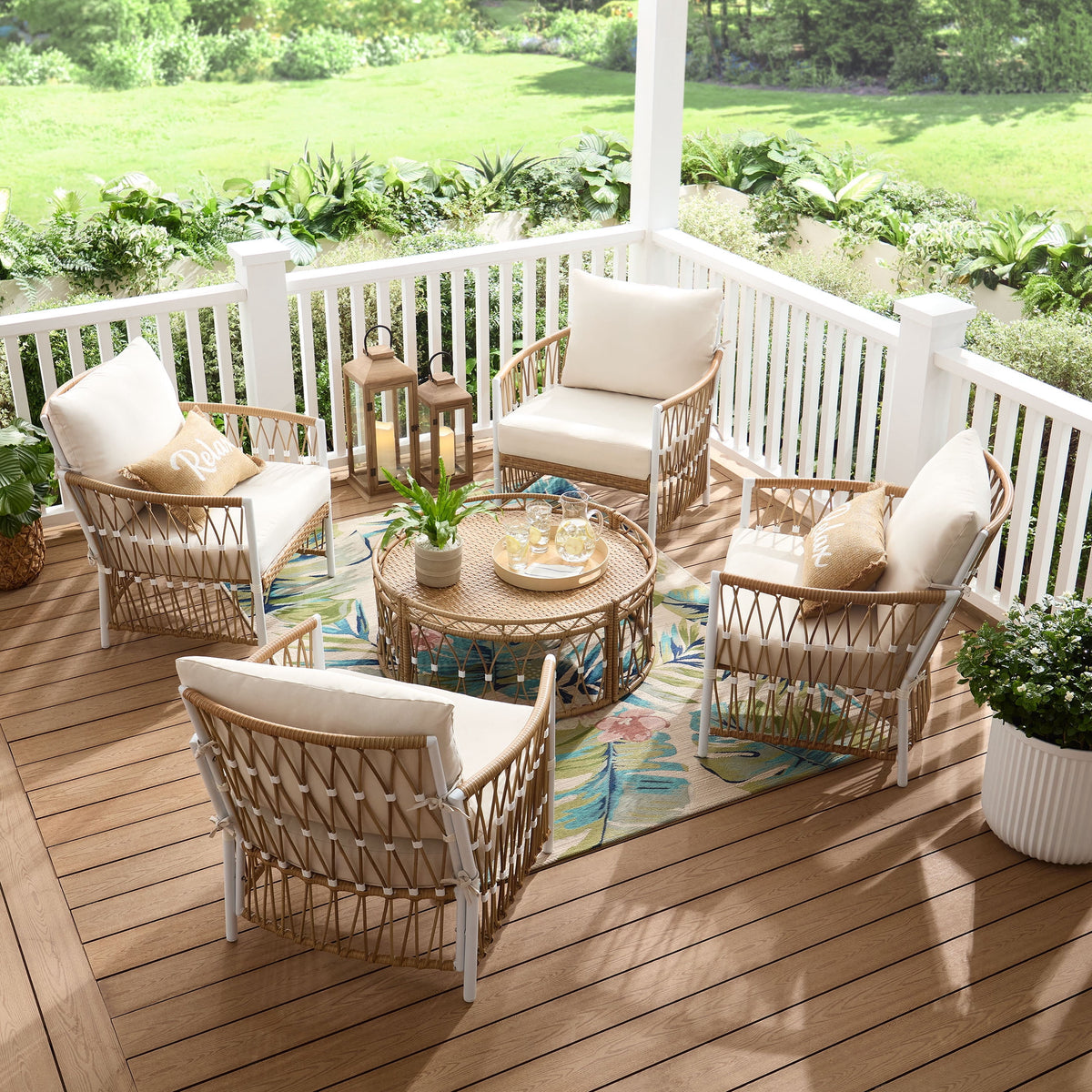 AVERO™ Lilah 2-Pack Outdoor Wicker Lounge Chairs, White - AVERO™