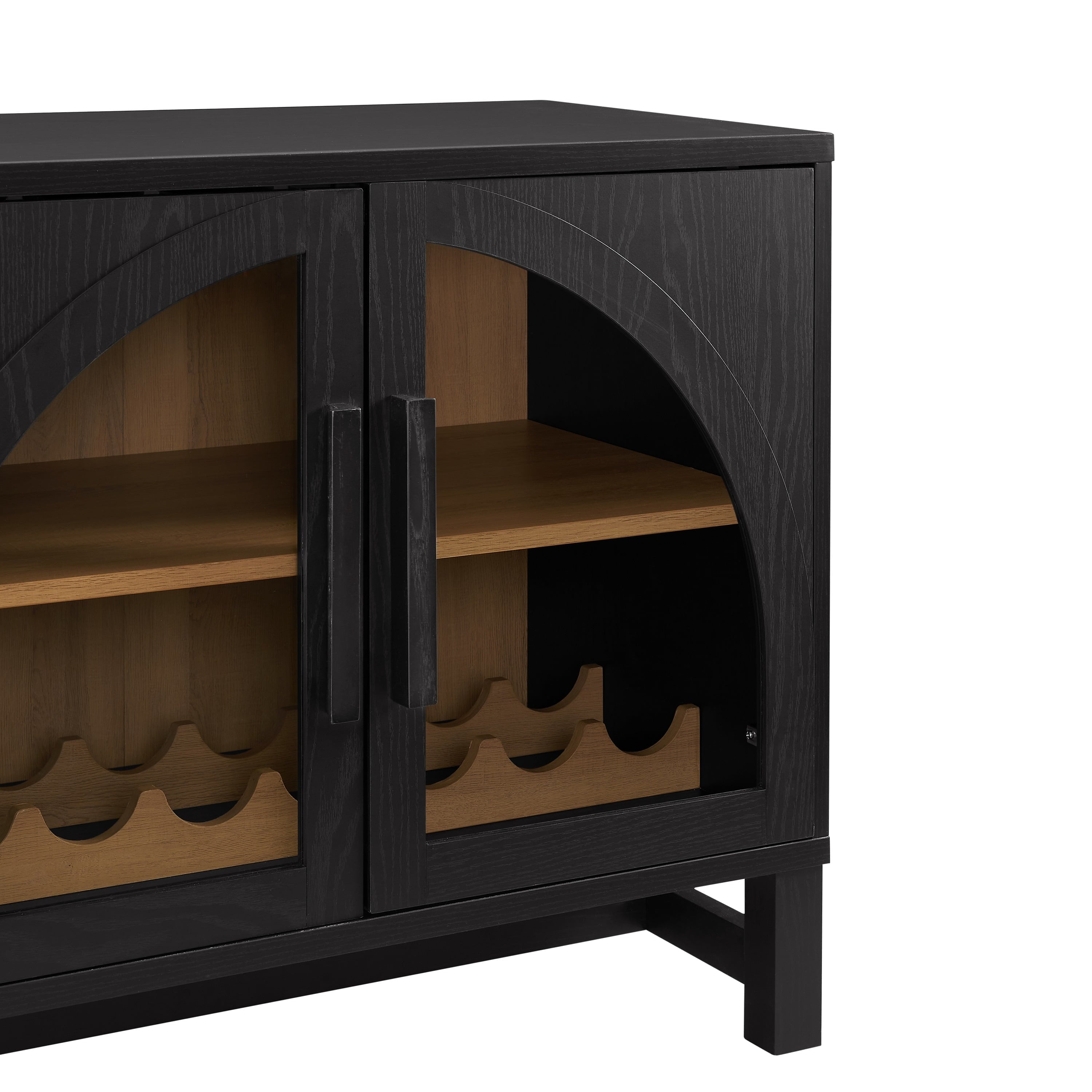 AVERO™ Juliet Arch Door Kitchen Console, Black Finish - AVERO™