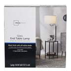 AVERO™ Glass End Table Floor Lamp with White Shade, Matte Black, 17"L x 17"W x 54"H - AVERO™